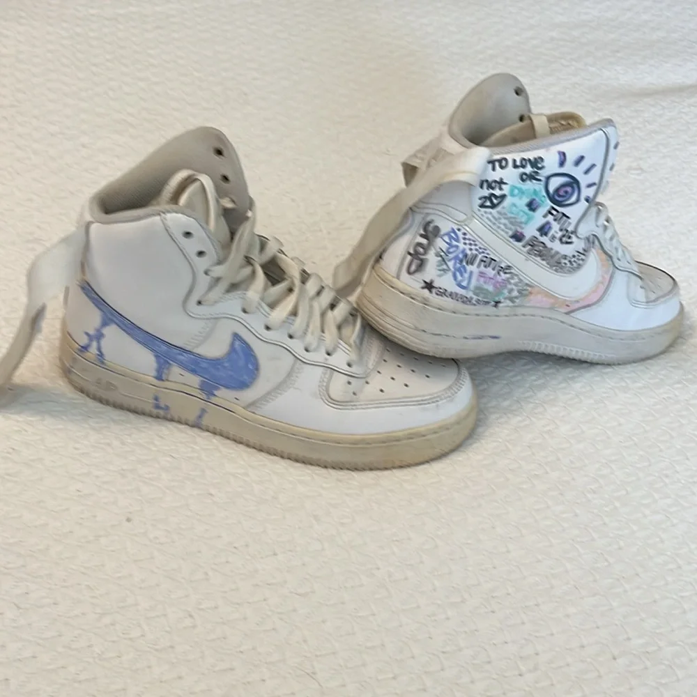 Nike Air Force white sneakers, Youth 5.5 - Picture 1 of 13
